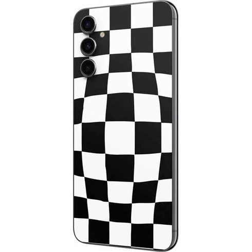 Black and White Zoomed Checkerboard Galaxy A14 5G Skin